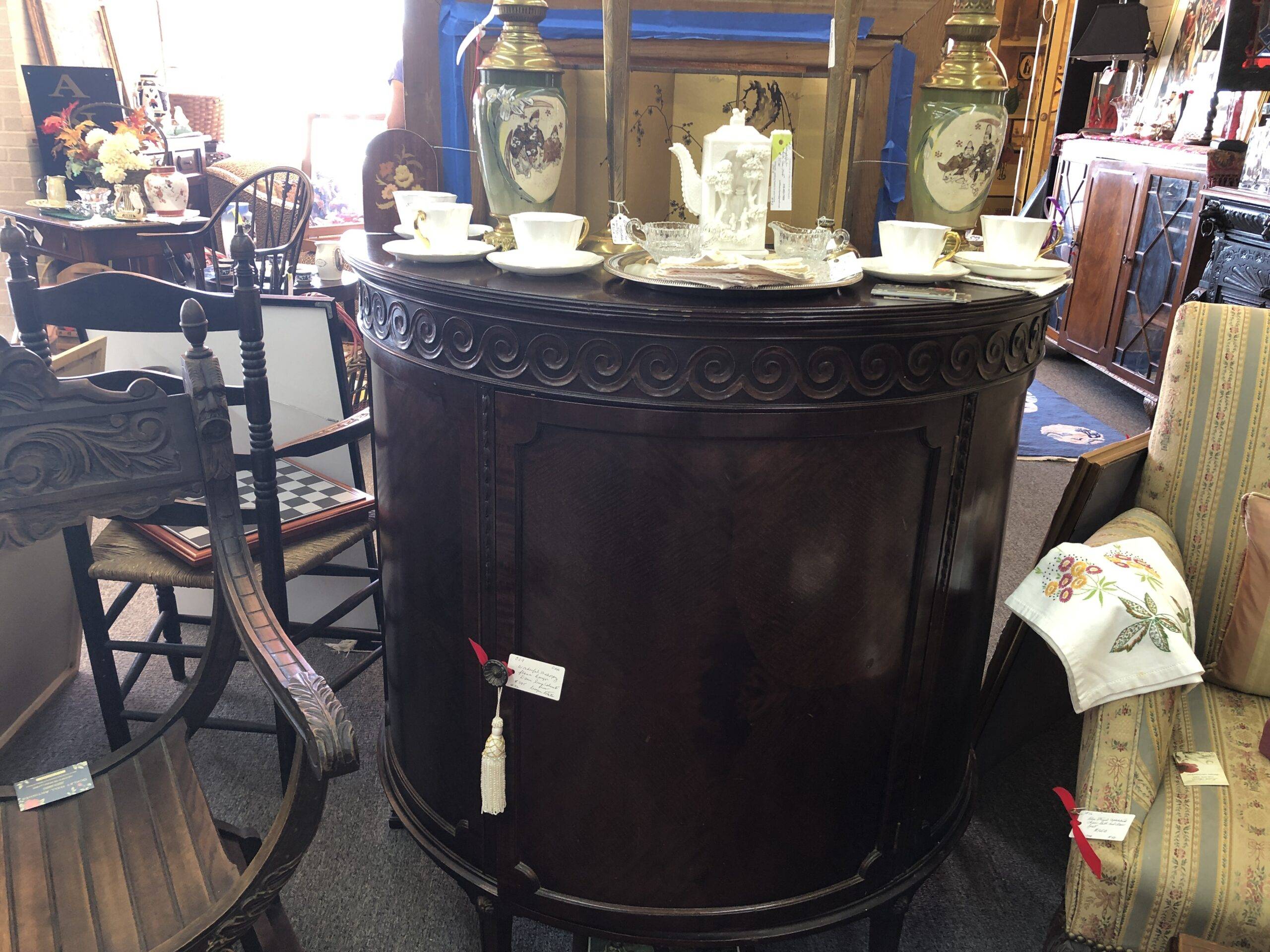 AE Antique Barrel Shaped Fine Chest