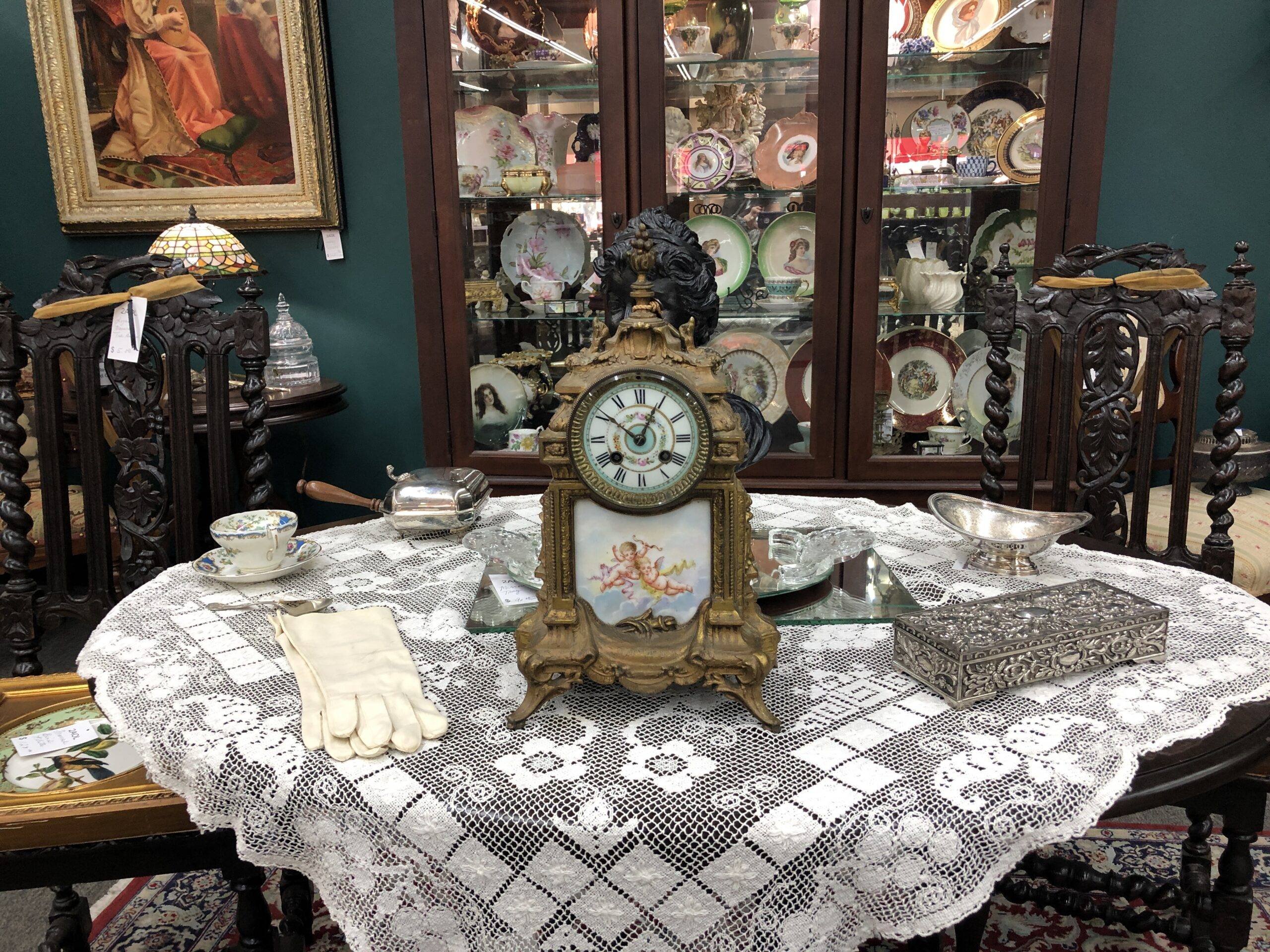 AE Ornamental Antique Clock with Cherubs