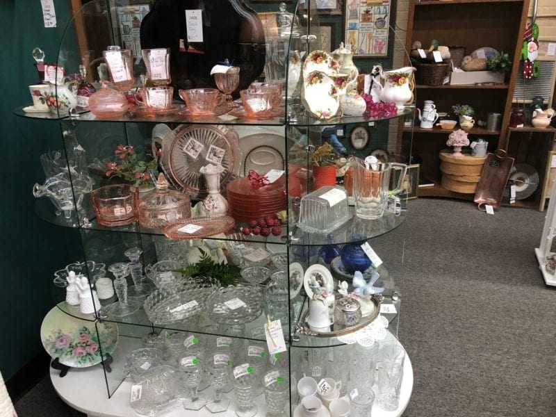 antique crystal and antique colored glass